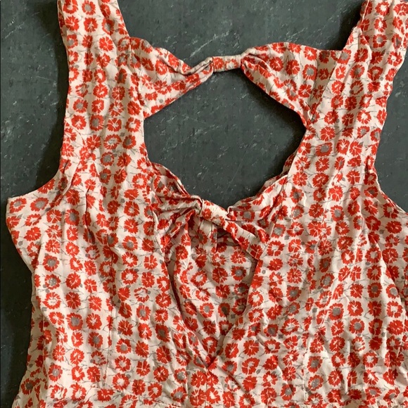 Floral Free People Top with Open Back Bows - Picture 3 of 3
